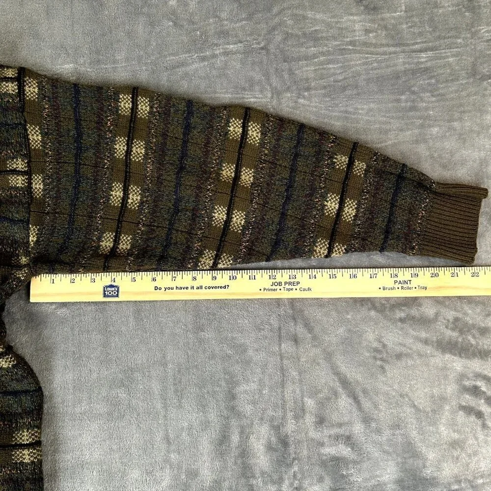 Vintage Towncraft Sweater Mens 2XL Brown Argyle Chunky Pullover Grandpa 90s